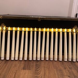 Flameless Taper Candles, battery operated w/ remote. Ivory. 20 count